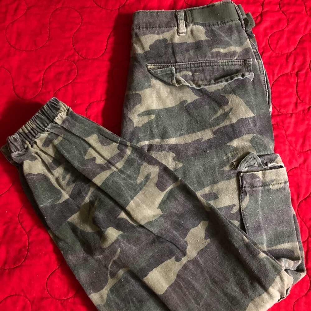 Camo Cargo Pants with Adjustable Waist